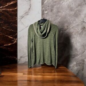 Free People Olive Green Cowl Neck Sweatshirt